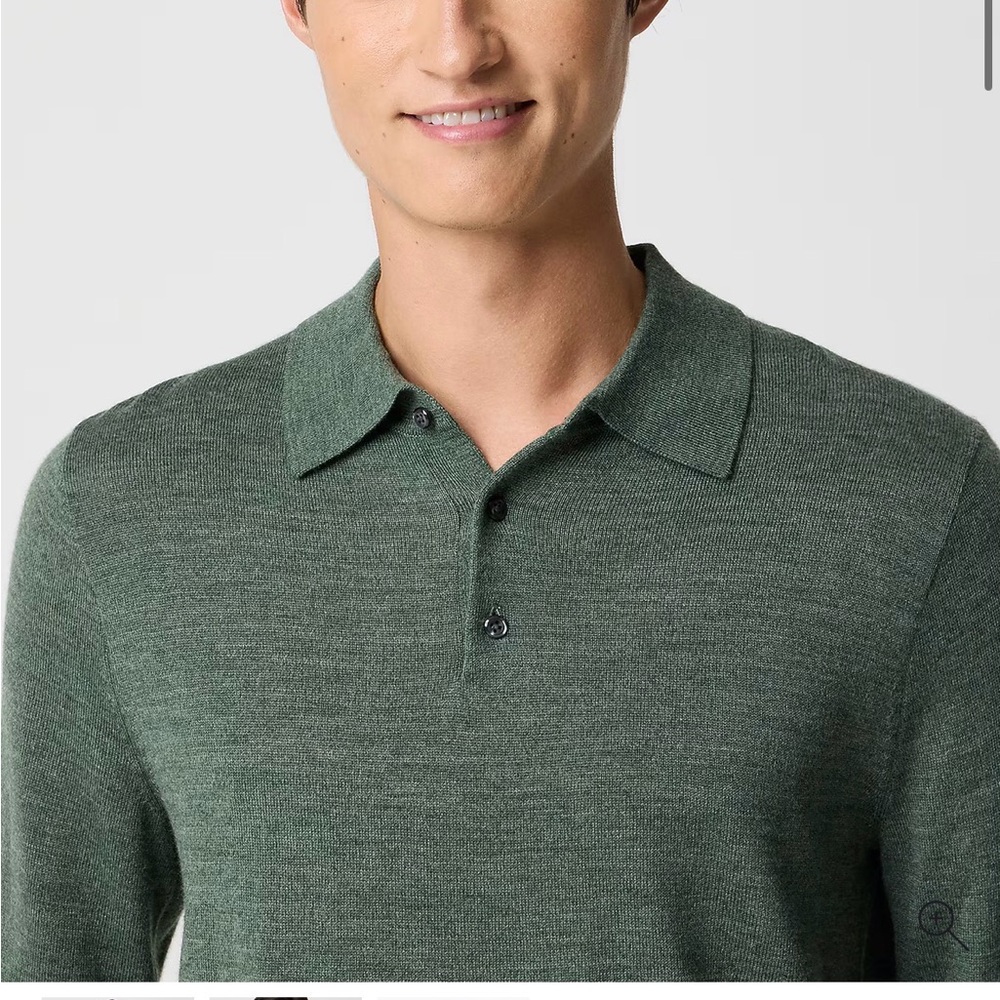 Men's merino wool blend sweater polo